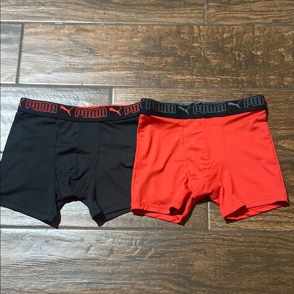 4x/$30 Puma New Kids Boxer Briefs - Black and Red Size M - Picture 1 of 9